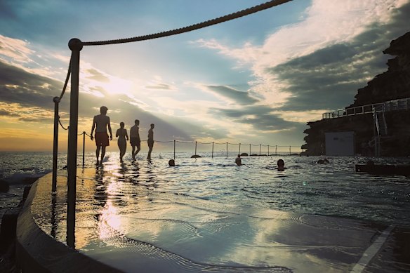  Swimmers at dawn at Bronte pool.