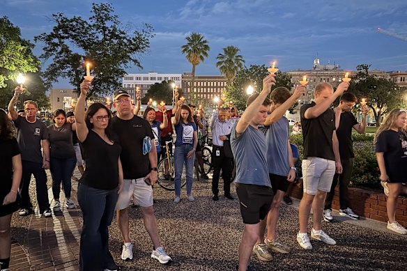 A candlelit vigil was held in San Antonio on Monday night, local time, for those killed in the Texas floods.