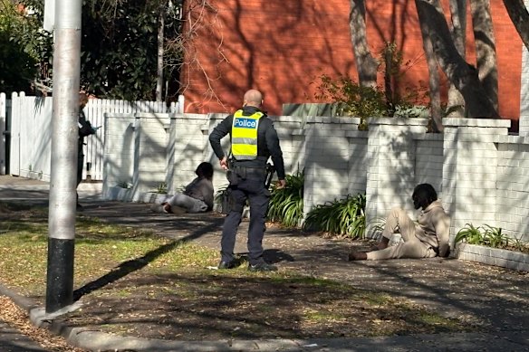 Two people are arrested following an incident in St Kilda West on Sunday morning.