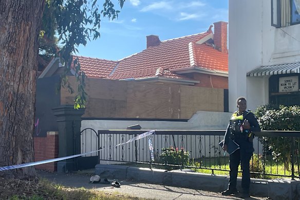 Police at the scene.