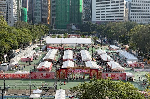A food carnival hosted by pro-Beijing groups has operated out of Victoria Park for the past four years occupying the site where the vigil was once held.