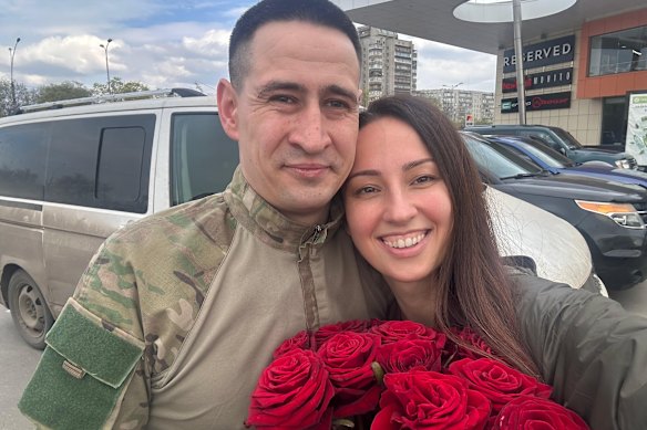 Kateryna Argyrou and her cousin Yuriy Sayenko, a Ukrainian combat medic who was killed evacuating injured soldiers.