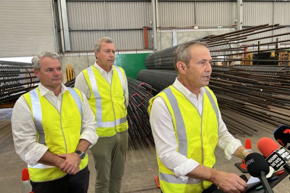 Premier Roger Cook at this morning’s announcement.