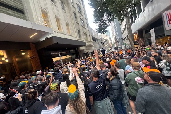 Oscar Piastri was swamped by fans in the Melbourne CBD on Tuesday.