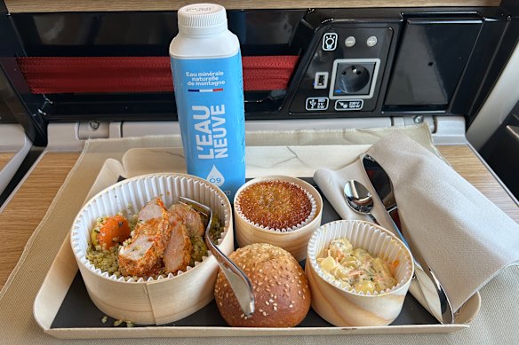 Lunch on board is delicious.