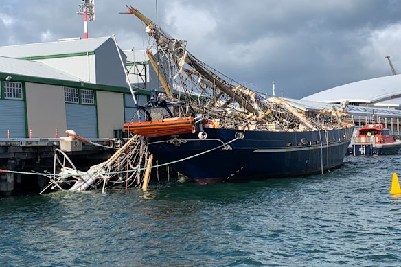 The Leeuwin was destroyed by container ship at Fremantle Port.