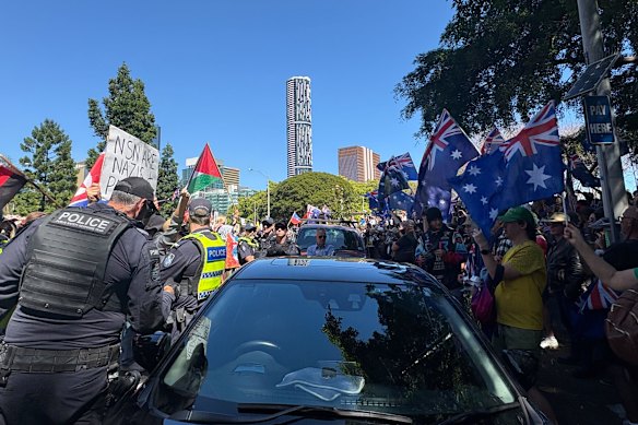 There has been a huge turnout at the rally, as well as a strong police presence.