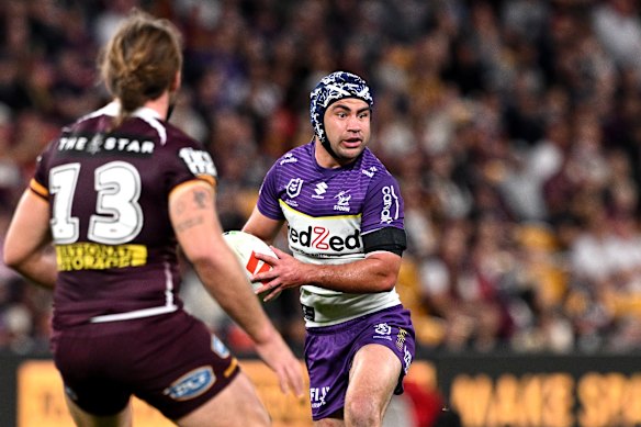 Storm halfback Jahrome Hughes.