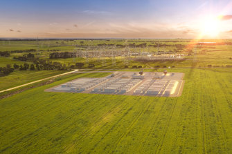 An illustration of the new big battery to be built near Geelong.