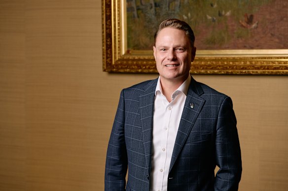 Brisbane Lord Mayor Adrian Schrinner at Brisbane City Hall after the last council meeting of 2025. 