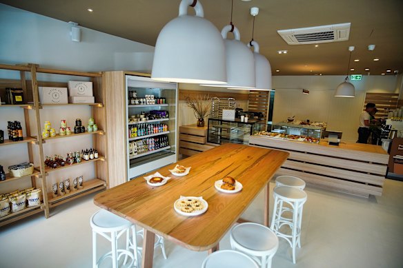 The Glenferrie Road bakery features a central communal table.