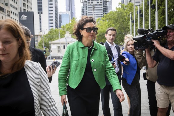 Federal MP Monique Ryan arriving at the Federal Court in Melbourne on Friday.