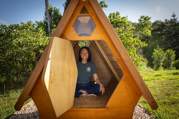 Bee healing huts provide a fully immersive experience where you can see, hear and smell the bees without touching them.