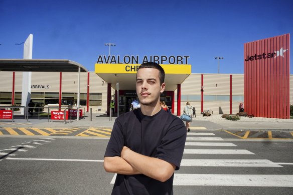 Daniel Defina was sitting at the front of a Jetstar plane at Avalon Airport when an armed intruder entered the aircraft. He filmed the incident as it unfolded in front of him.