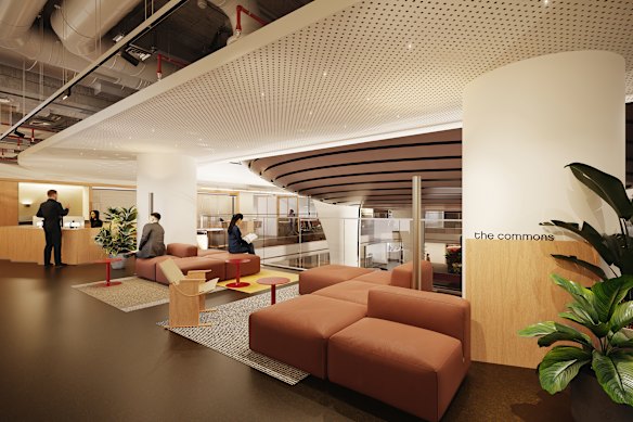 Render of The Commons space.