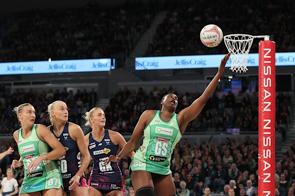 Romelda Aiken-George in action for the Fever.