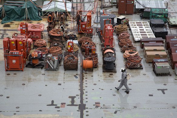 A shipbuilder in Newport News, Virginia. The US government wants to increase the country’s shipbuilding capacity.