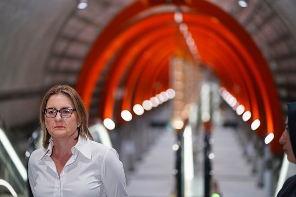 Premier Jacinta Allan at Town Hall station last month.