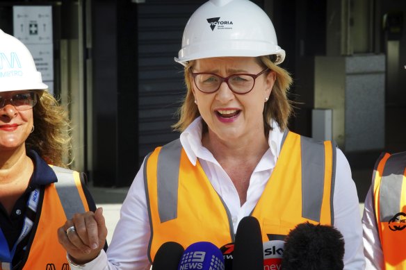 Premier Jacinta Allan at one of the new Metro Tunnel stations earlier this month.