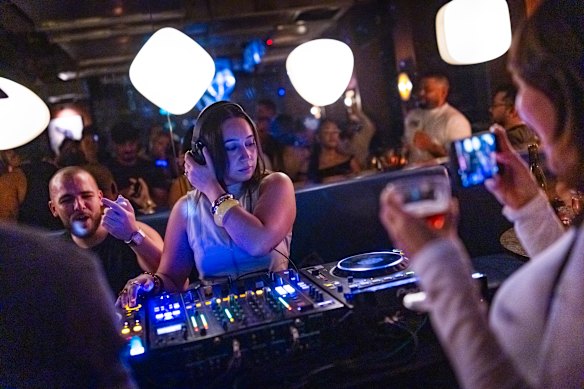 DJ Buse Sagaga performs at an SES Radio event at Disco Pantera in Circular Quay.