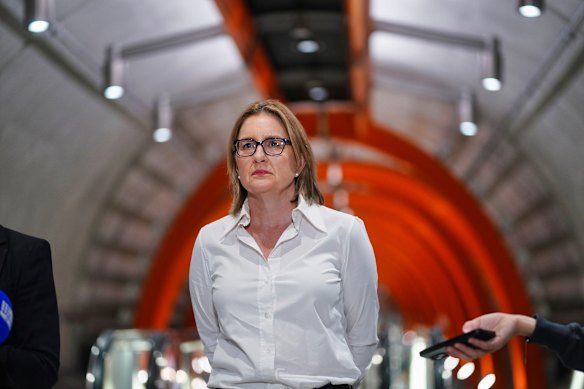 Premier Jacinta Allan held a press conference about the new Metro Tunnel stations on Monday morning instead of attending a social services event, where she was due to speak. 