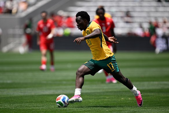 Nestory Irankunda in action against Switzerland last week.
