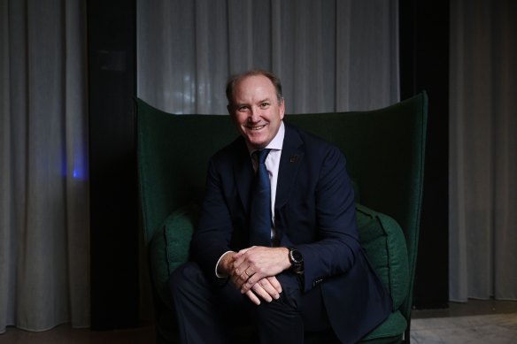 Brett Robinson in Dublin, the home of World Rugby, after being elected as the game’s first chair from the southern hemisphere.