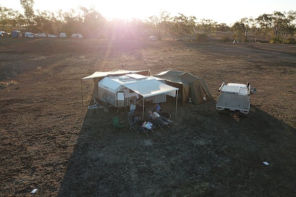 A typical camping set-up for the Hammonds.