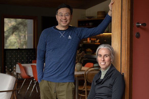 Carol Marra and Ken Yeh at their Eco House, in the Blue Mountains. 