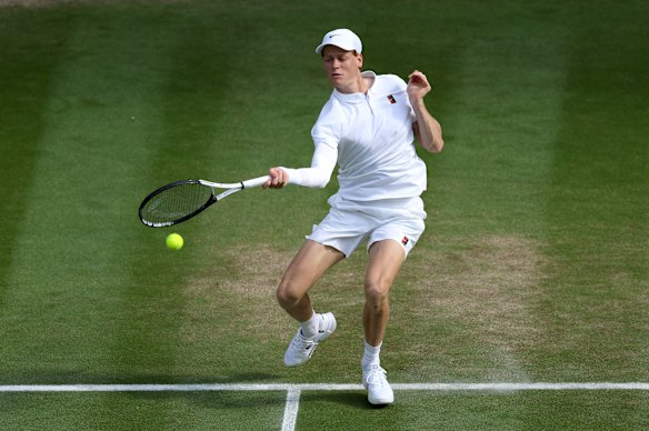 Jannik Sinner in full flight.