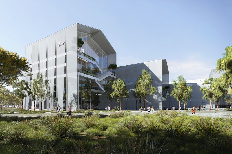 An artist’s impression of the employment hub proposed for BlueScope’s Port Kembla steelworks.