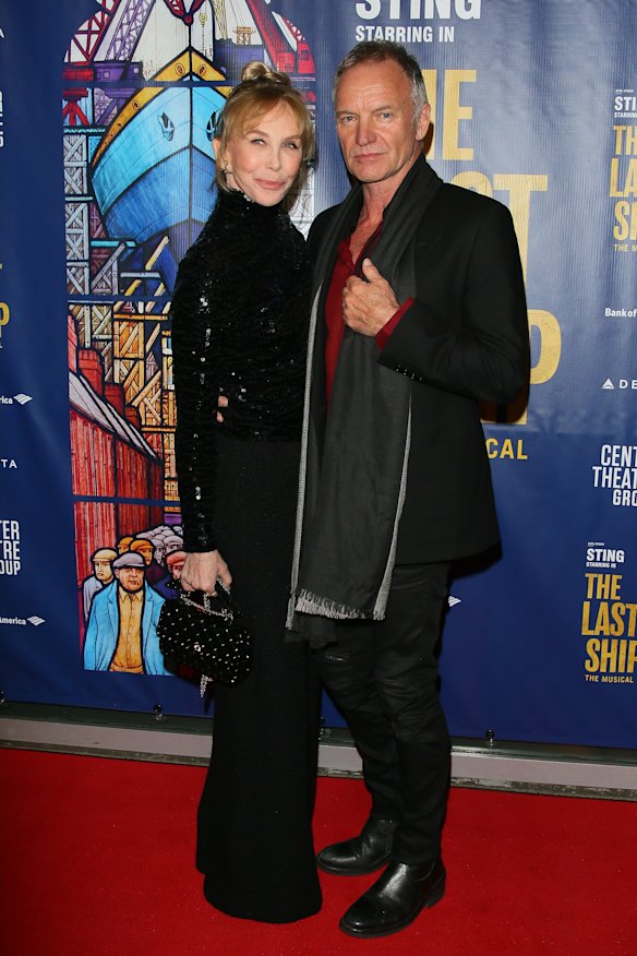The singer and wife Trudie Styler at the opening of The Last Ship in Los Angeles in 2020.