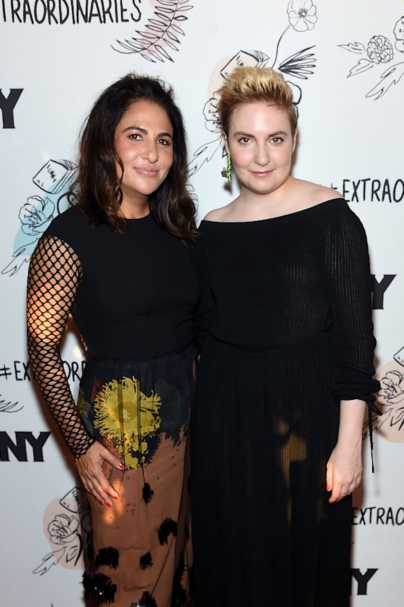 Girls co-showrunner Jenni Konner with Lena Dunham in 2017, before their professional and personal falling out.