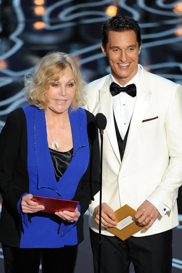 Kim Novak and Matthew McConaughey at the 2014 Oscars –  comments about her appearance became quite pointed.