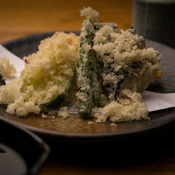 Tempura vegetables at Matsuya.