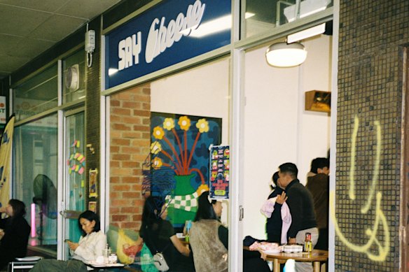 Outside the Footscray sandwich shop, located in Trocadero Arcade.