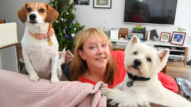 Devoted to each other: Tiffany Spiers with Daisy and Fergus.