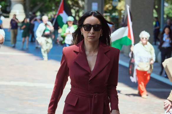 Antoinette Lattouf arrives at the Federal Court on Monday.