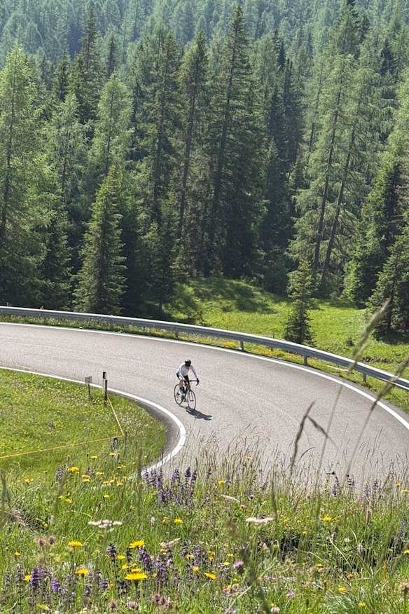 The writer cycling on a sunnier day.