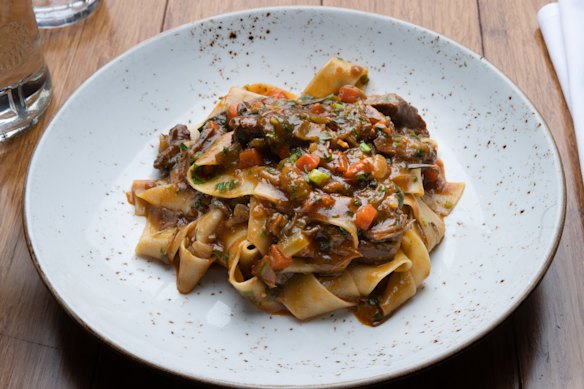 Pappardelle pasta at Cicciolina in St Kilda.