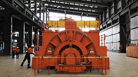 A turbine at the Eraring coal plant in NSW. 