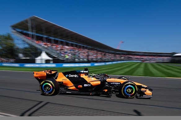 Oscar Piastri during the first practice session at the Australian Grand Prix.