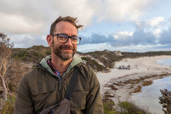 Writer and director Zak Hilditch on the set of We Bury the Dead.