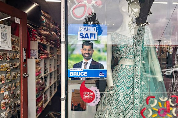Liberal posters in Dandenong’s “Little India”.