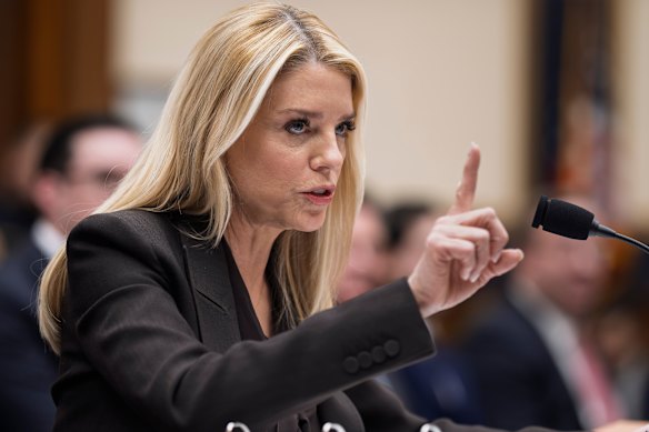 Attorney-General Pam Bondi testifies before a House Judiciary Committee oversight hearing in Washington.