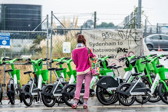 Share bikes near Sydenham train station.