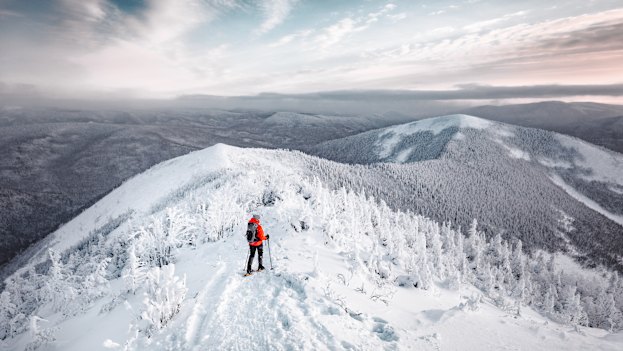 A peak in the Monts-Vallieres-de-Saint-Real, Quebec, Canada.
