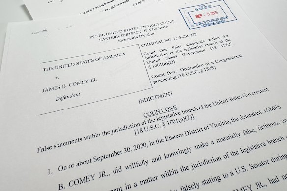 Comey’s indictment.