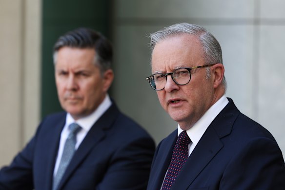Health Minister Mark Butler and Prime Minister Anthony Albanese.