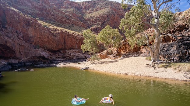The park is dotted with permanent waterholes such as Ormiston Gorge.